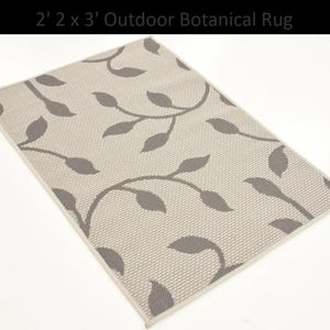 Outdoor Botanical Rug Tan Sz 2' 2"x3